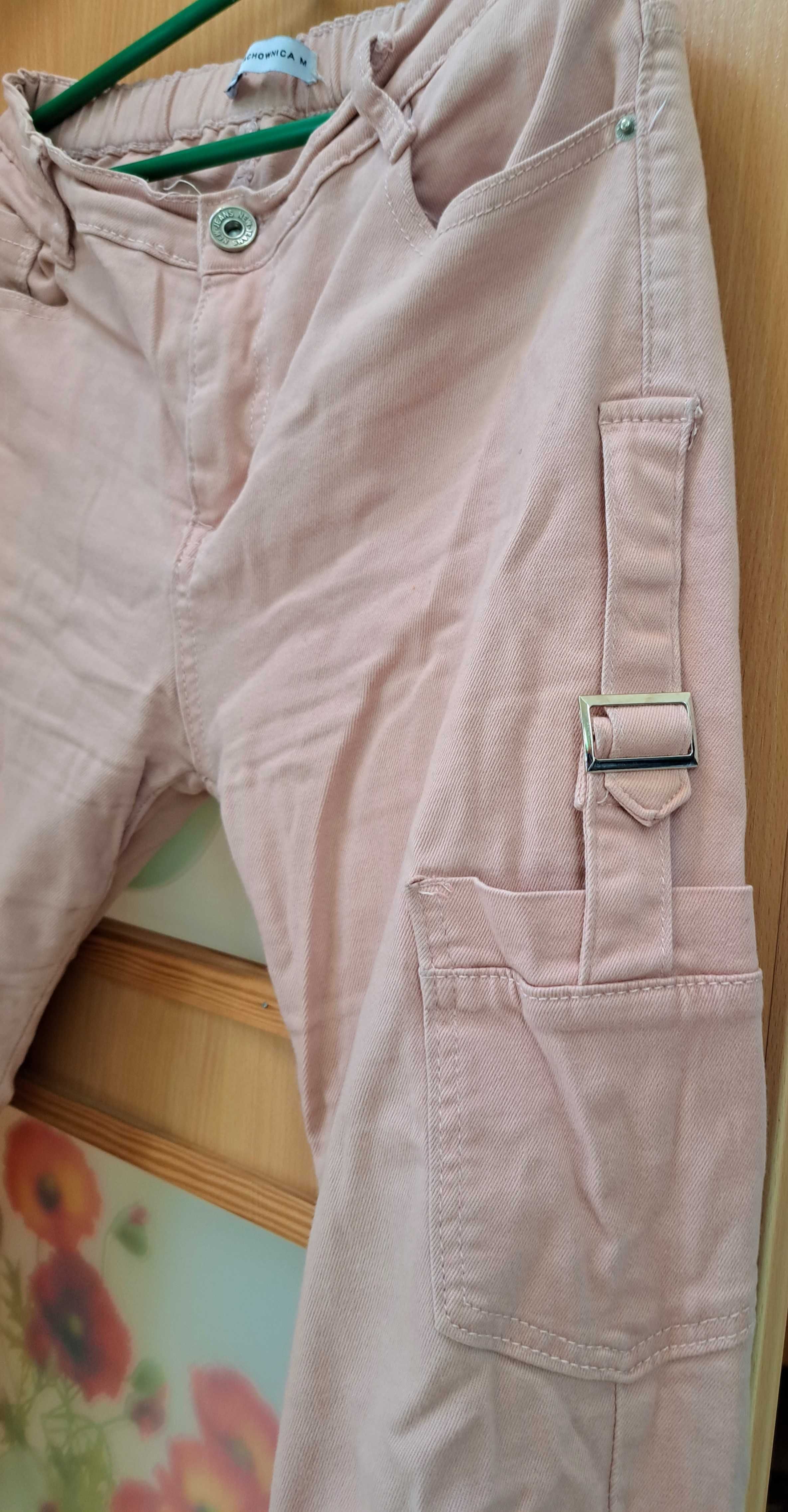 Spodnie damskie z cottonu,  jasny beż , rozmiar M