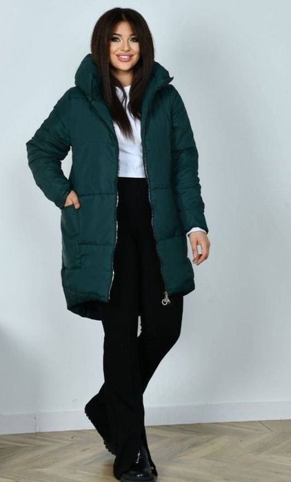 Куртка теплая зима Эмми до - 25.с карманами и капюшоном 50р XL