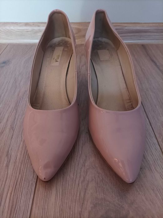 Szpilki, buty na obcasie 39, pudrowy róż