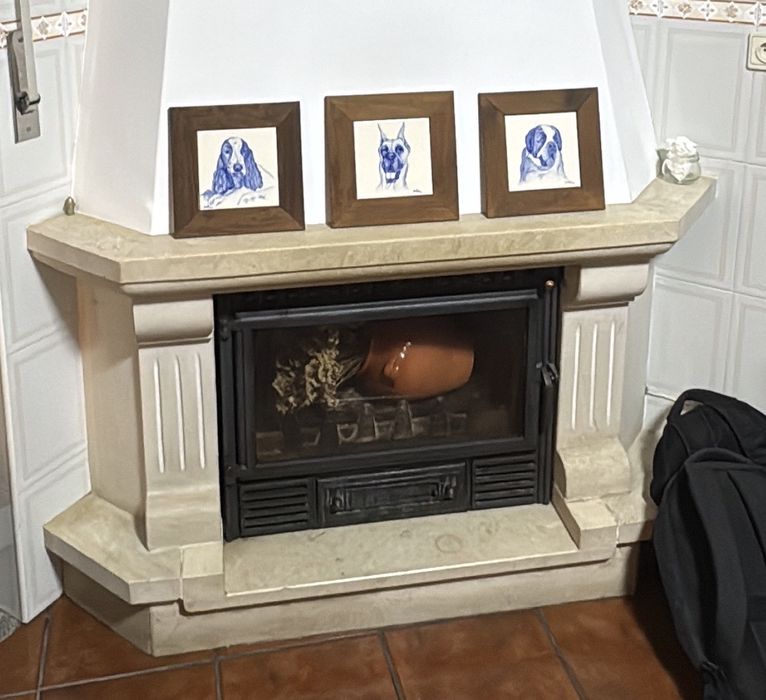 Recuperador a lenha com pedra ornamental