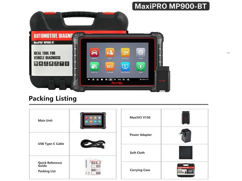 Autel MaxiPRO MP900-BT Máquina Diagnostico OBD Profissional (NOVO)