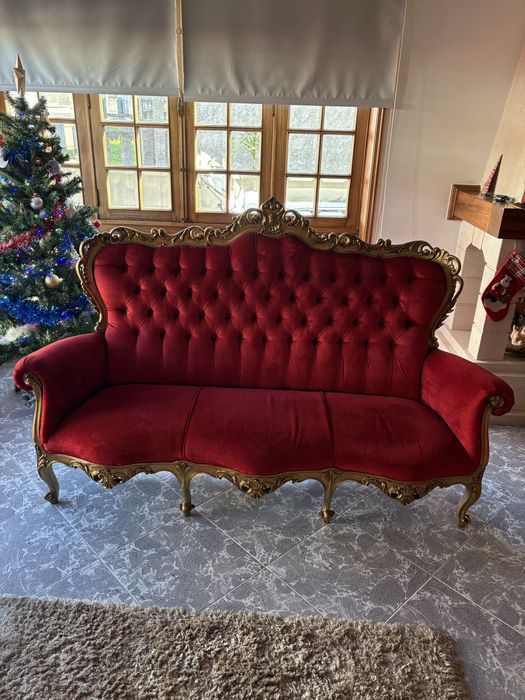 2 sofás e 1 cadeirão Veludo