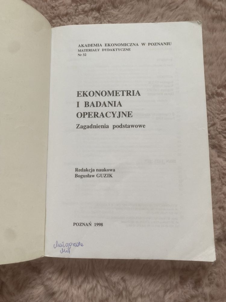 Ekonometria i badania operacyjne