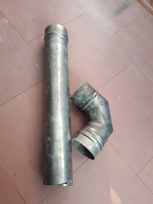 Kolano kominowe 90° fi 80 stal nierdzewna plus rura 50 cm długości