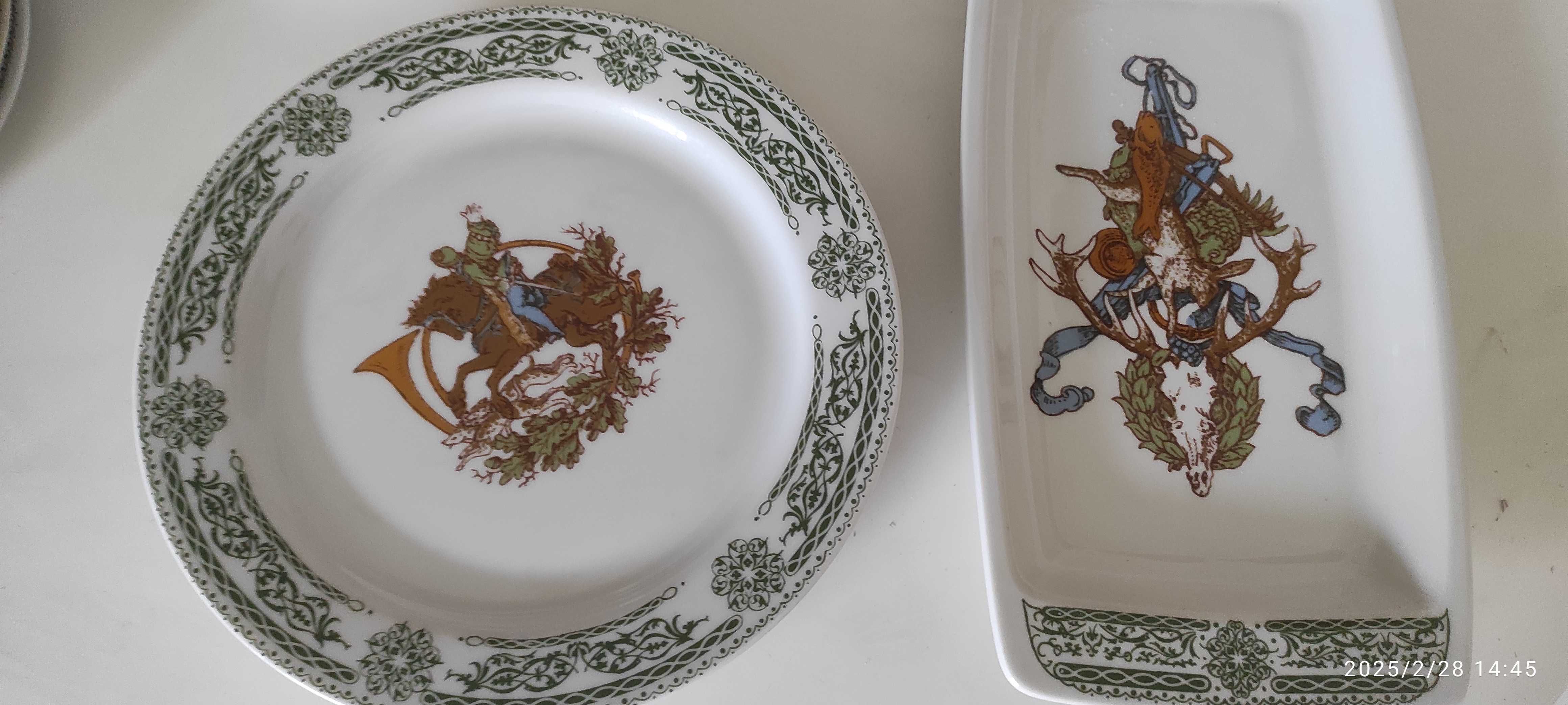 Porcelana unikat Porcelanowy Zestaw Mysliwski