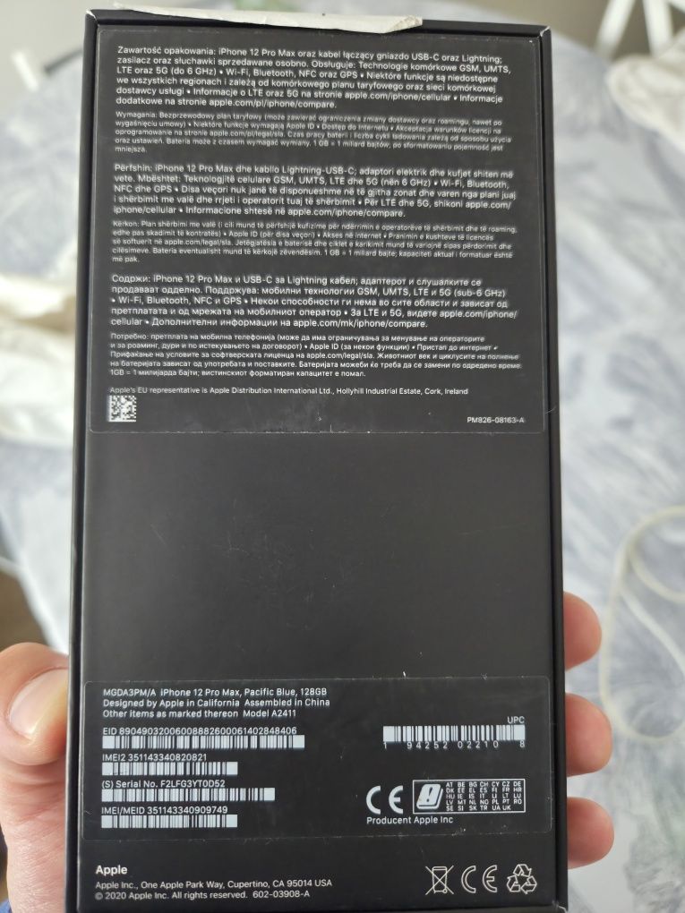 Apple iPhone 12 Pro Max 128 GB Pacific Blue + ładowarka, etui, szkło