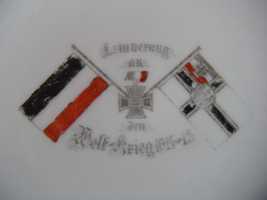 stary niemiecki pruski talerz krzyż żelazny wojna 1914 15 flaga
