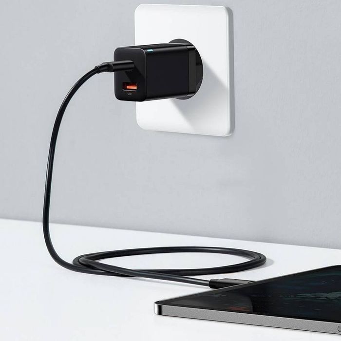 BASEUS ładowarka sieciowa USB A + Typ C PD QC3.0 30W CCSUPP-E01/CCC
