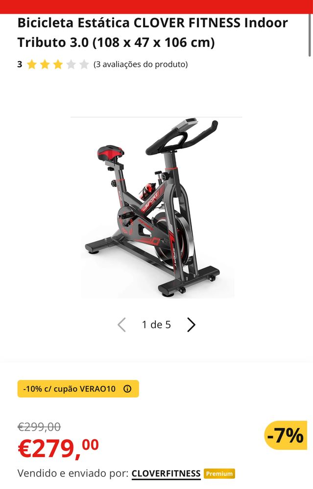 Bicicleta Estatica Tributo 3.0 CLOVER FITNESS