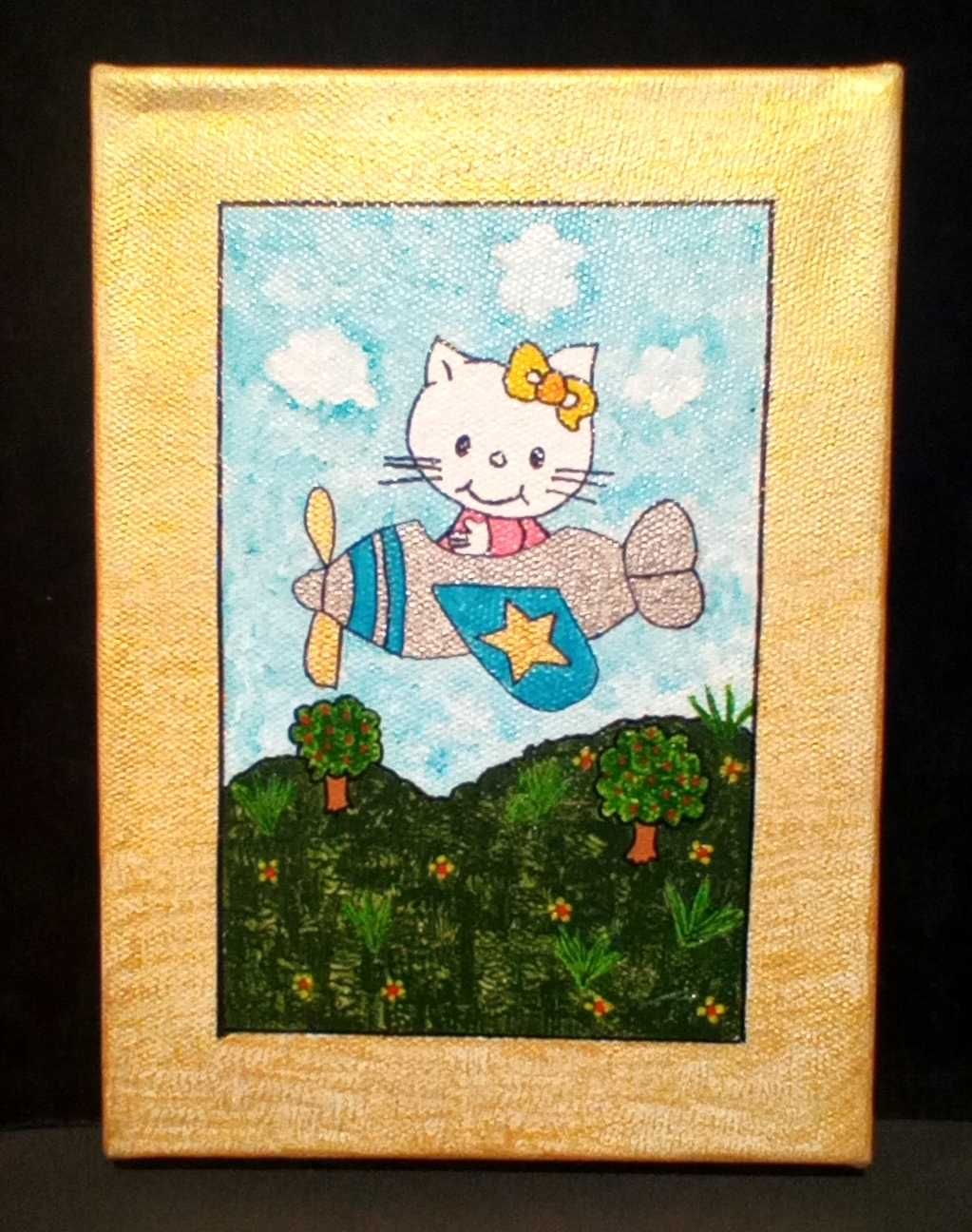 Quadros pintados á mão tintas acrílicas, decorativos para crianças