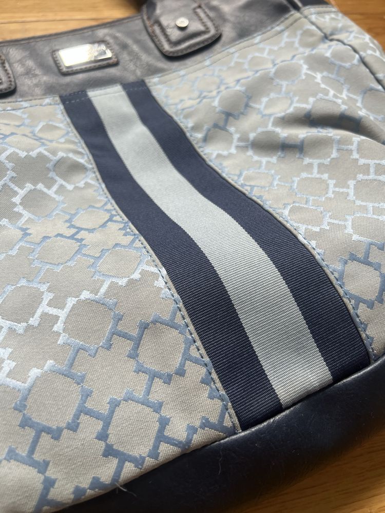 Duża torba shopper torebka z uszami granatowa Tommy Hilfiger