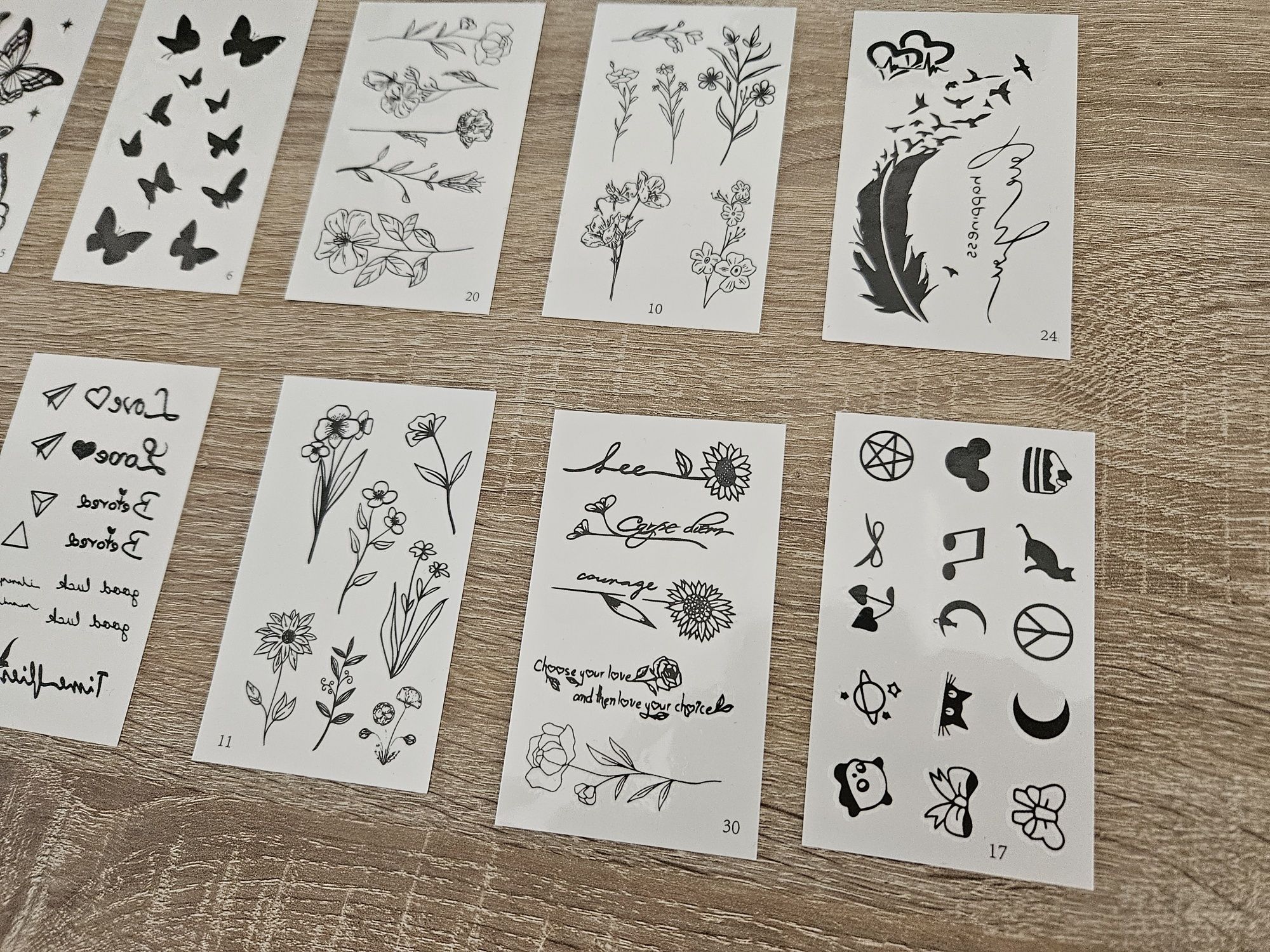 Tatuaż tymczasowy zmywalny wodny tatoo 10 sztuk