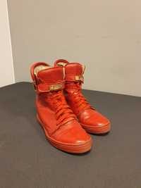 Czerwone skórzane buty franchi sneakers 38