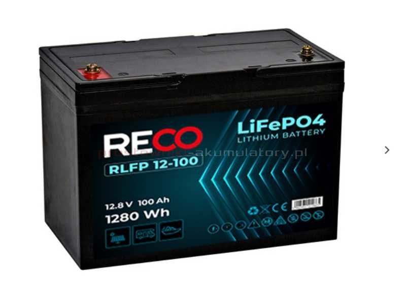 Akumulator litowy LiFePO4 100Ah 12,8V RECO LiFePO4 Południowa 25A