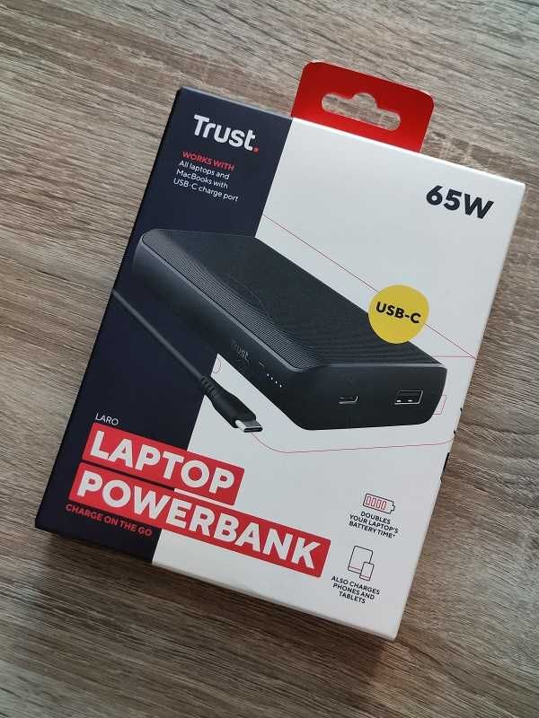 Nowy Powerbank TRUST LARO 65W USB-C Laptop, Gwarancja X-KOM