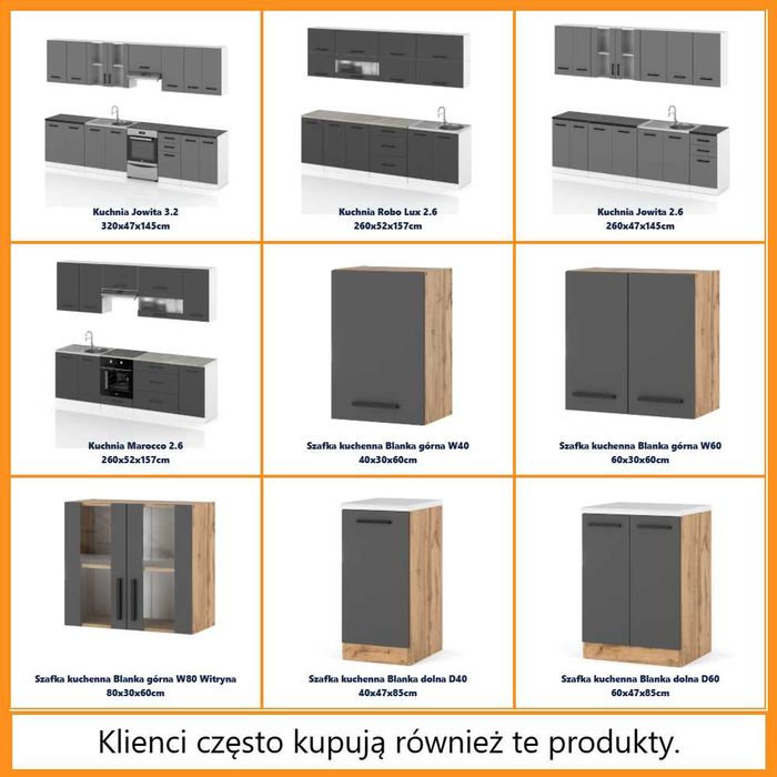 Kuchnia Nowoczesna Remino 2.6m Zestaw Komplet Modułowy Z Blatem Duży