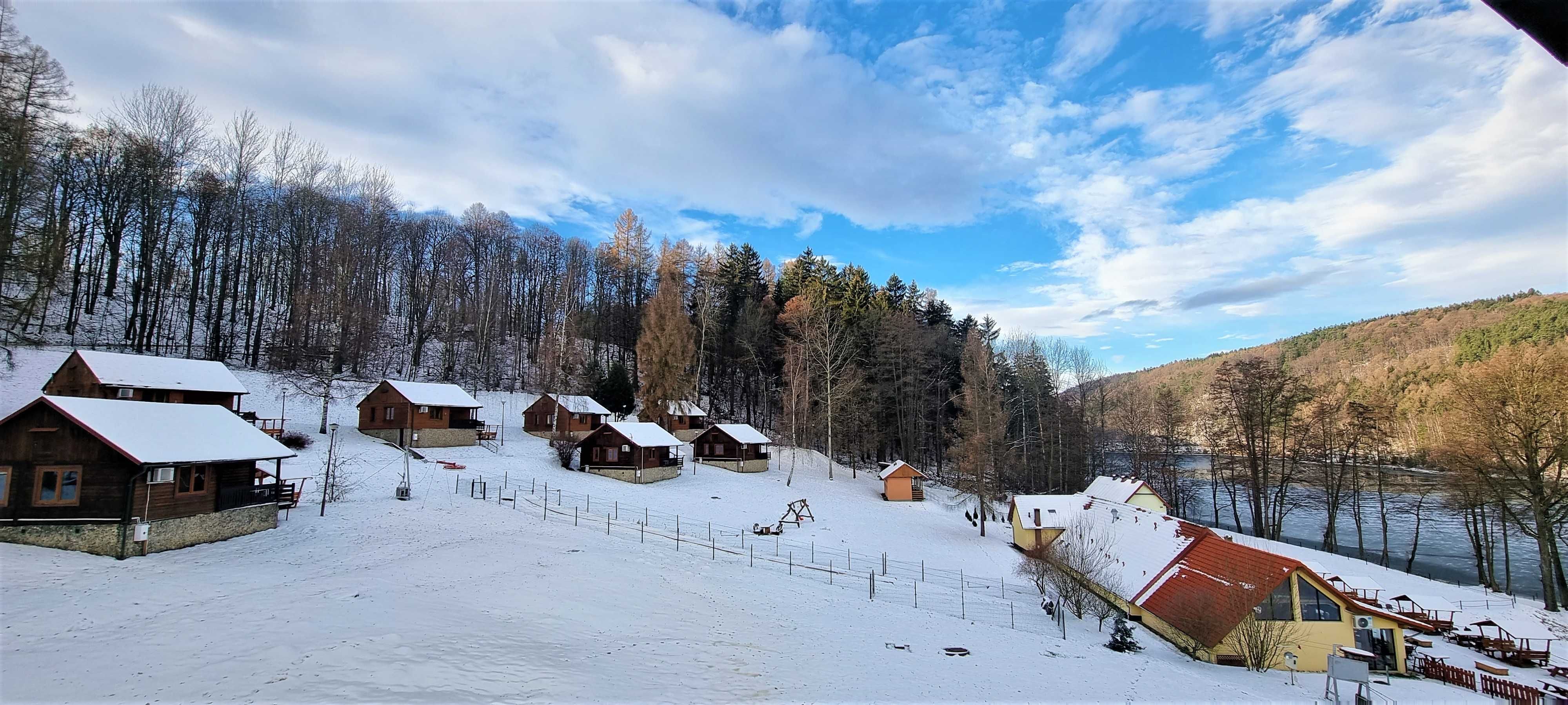 Ogrzewane domki/pokoje nad Jeziorem Złotnickim w górach SAUNA OGNISKO