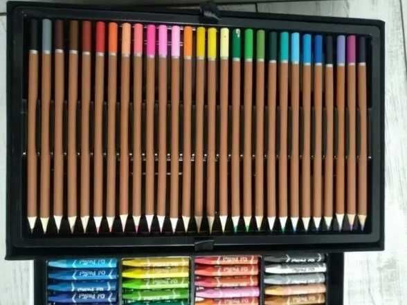 Набір для малювання 145 предметів у кейсі рожевий / блакитний