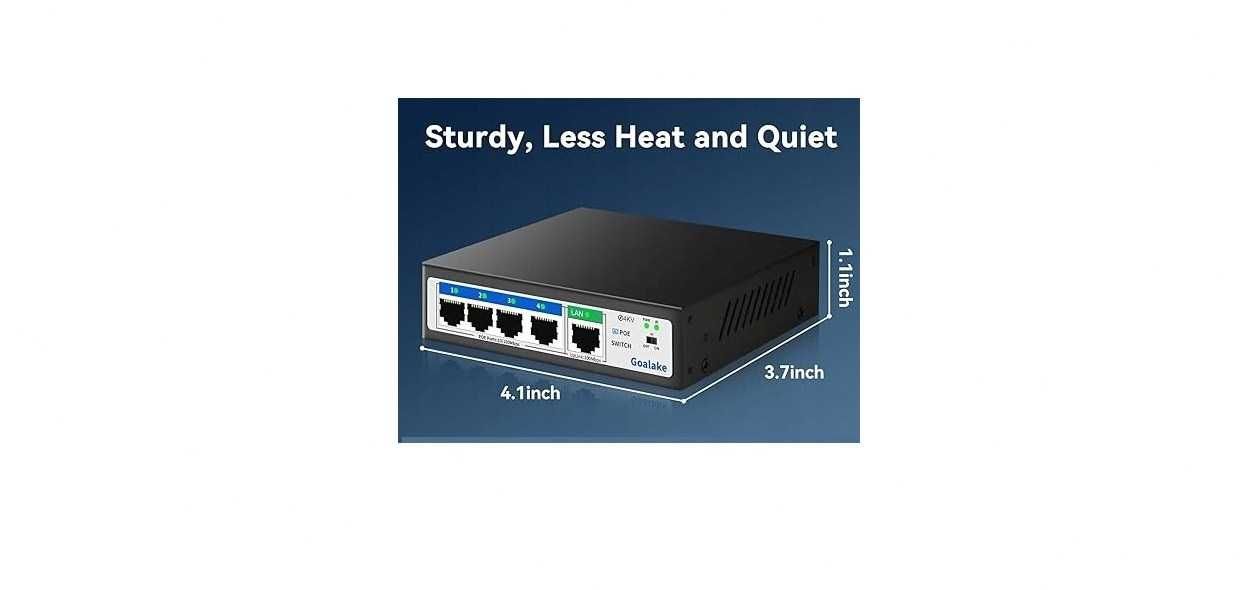 SWITCH Rozdzielacz LAN 5 Portów Przełącznik PoE PoE+ ETHERNET Metalowy