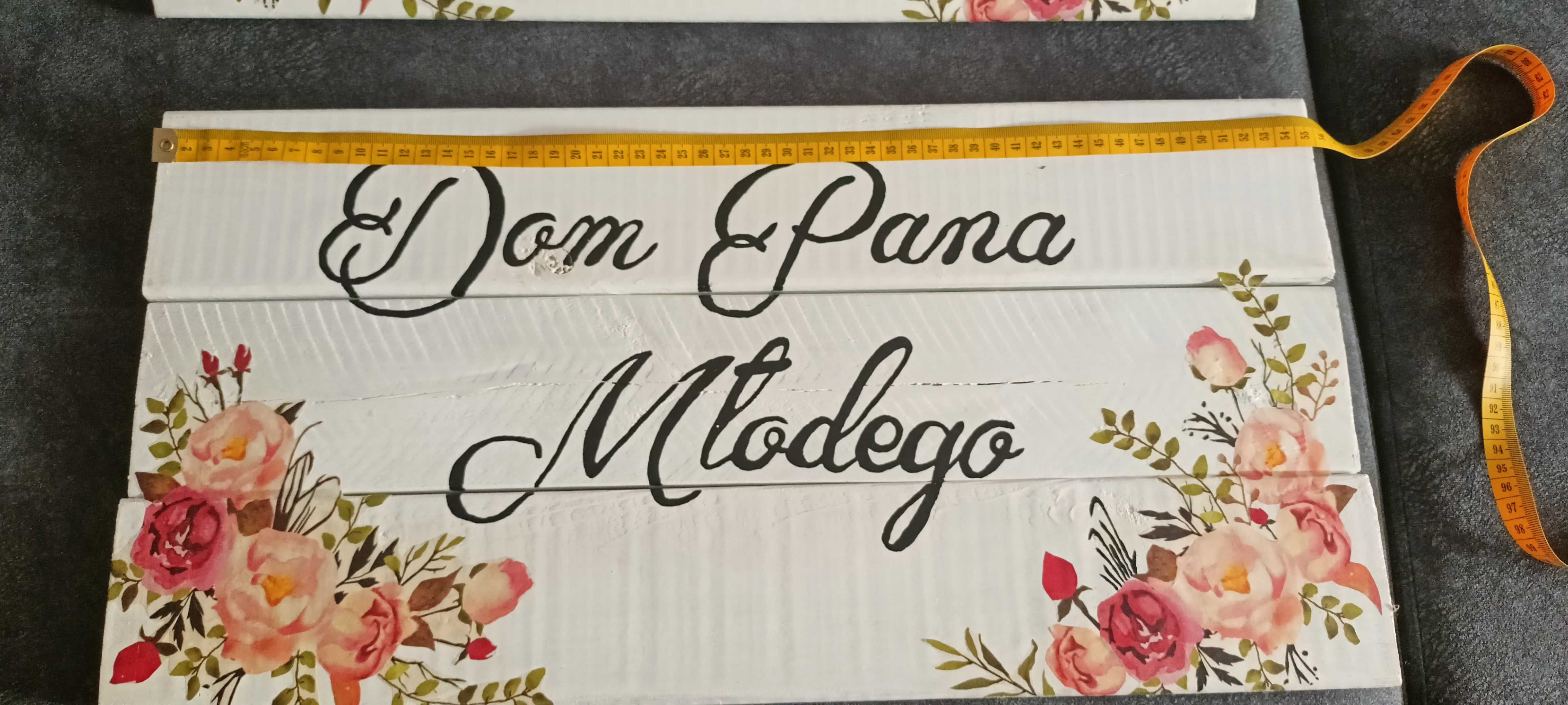 Tabliczki informacyjne, weselne, Dom Pana Młodego/Panny Młodej białe.