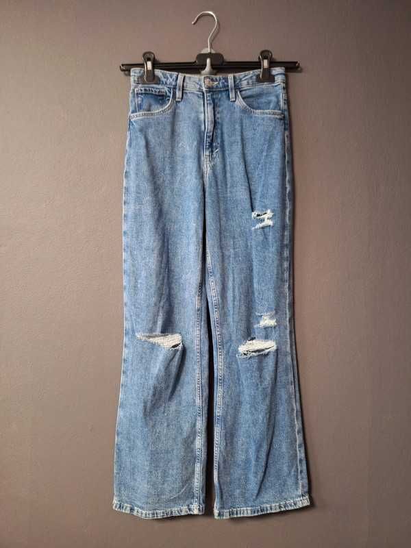 Jeansy bawełna H&M szerokimi nogawkami dla dziewczynki 11-12 lat 152cm