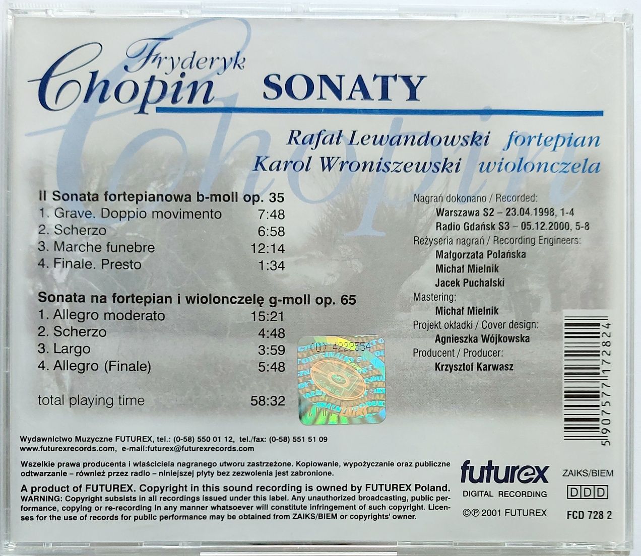 Klasyczne Pejzaże Fryderyk Chopin Sonaty Rafał Lewandowski 2009r