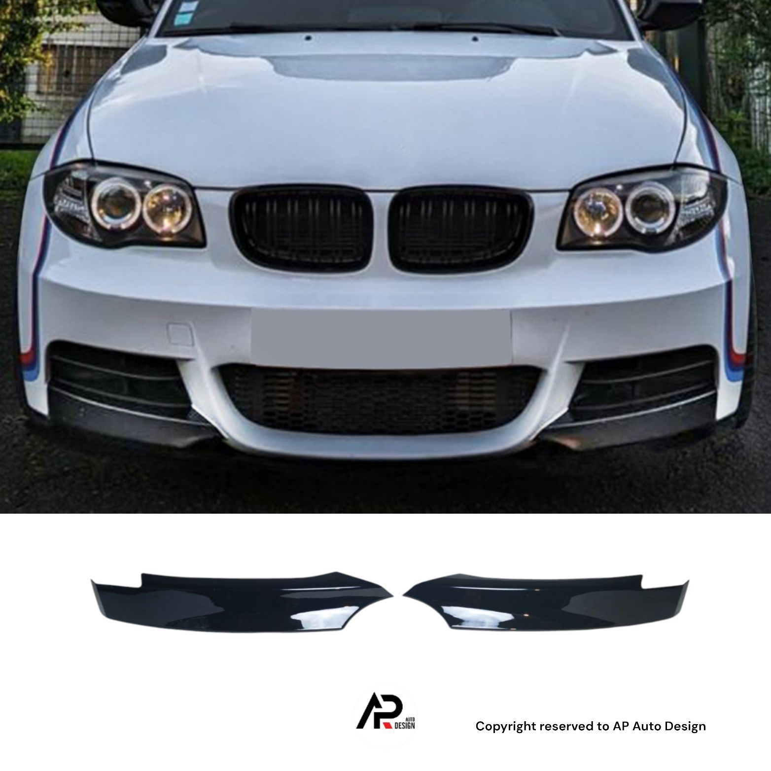 BMW E82 E88 Lip Aba Splitter Frontal Preto brilhante