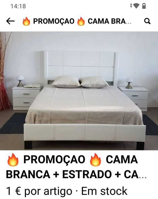 Cama em pele sintética nova