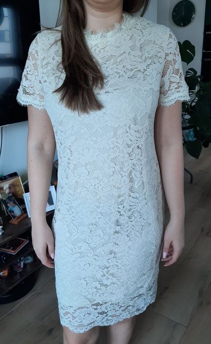 Elegancka sukienka wesele impreza koronkowa