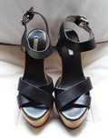 Sandalias pretas Zara Woman com salto alto, tamanho 37