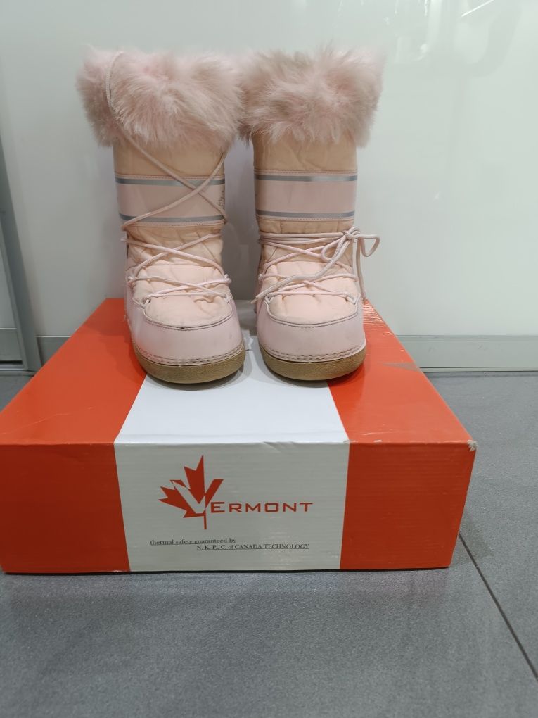 Buty Vermont  zimowe damskie rozm 38 różowe futerko