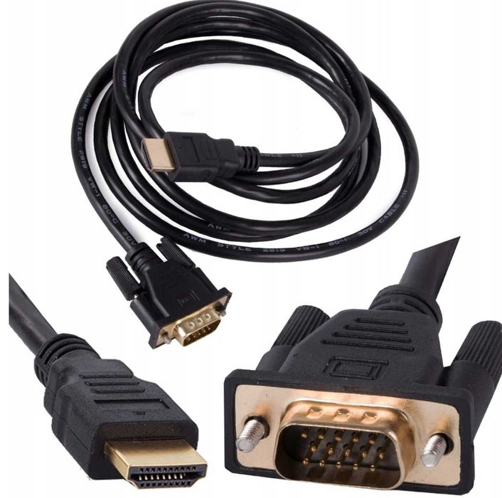 KABEL VGA - HDMI 2M gold złote złącza full hd przewód przejściówka