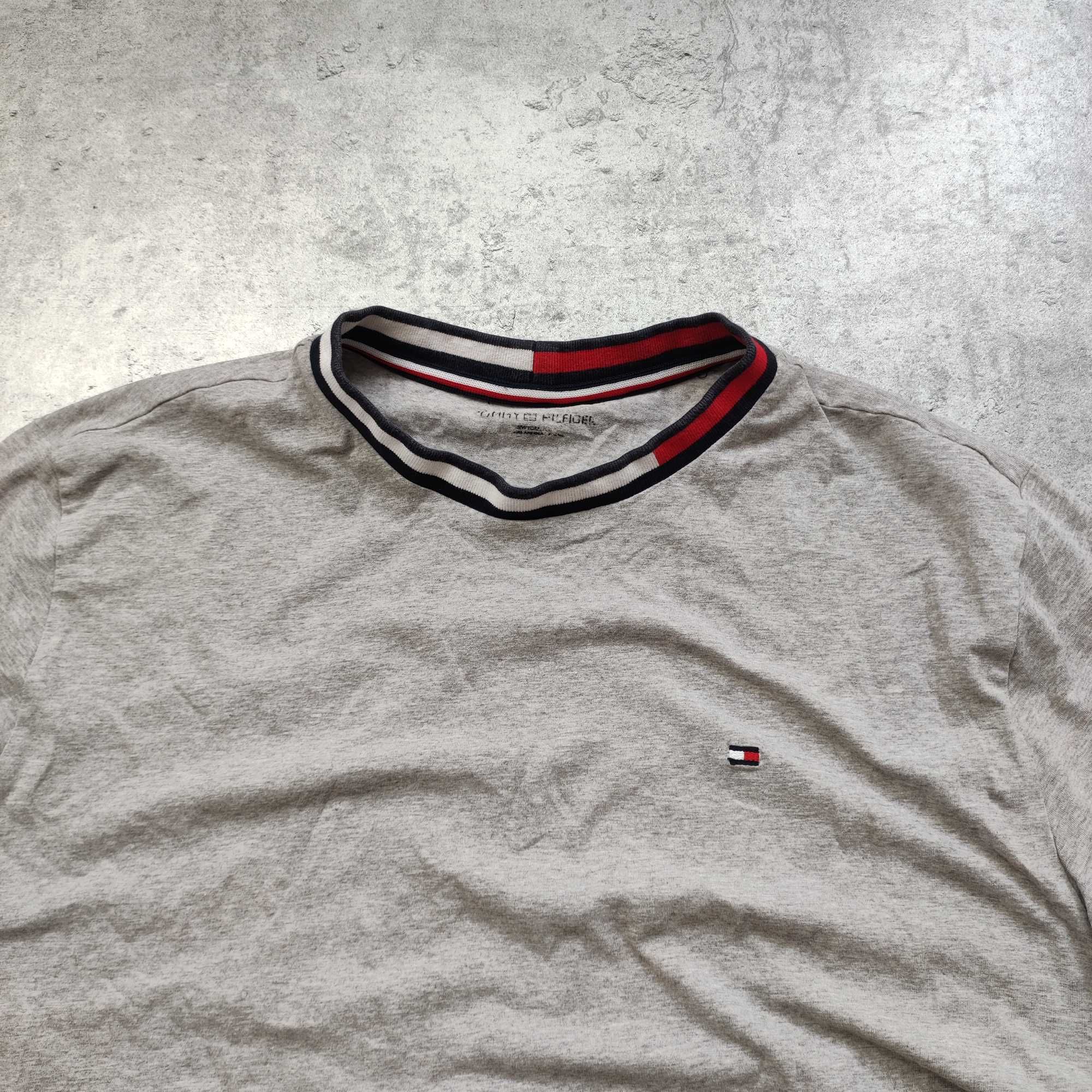 MĘSKA Koszulka Bawełna PREMIUM Logo Kołnierzyk Tommy Hilfiger Casual