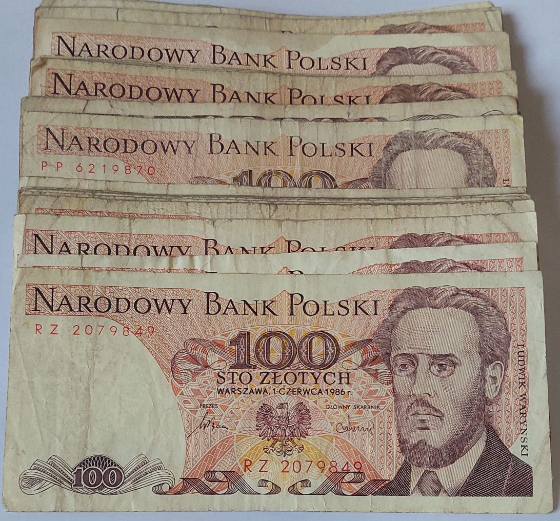 100zł 1986/1988 , Ludwik Waryński  PRL, banknot PRL