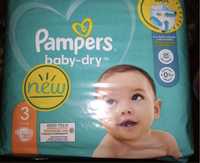 Памперсы подгузники підгузки 30+14 Pampers baby dry 3