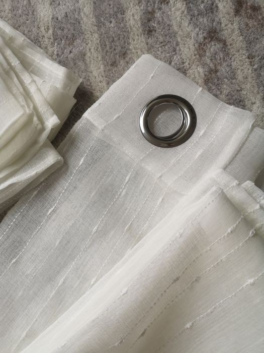 Zestaw 2 firanek na przelotkach ecru nowe