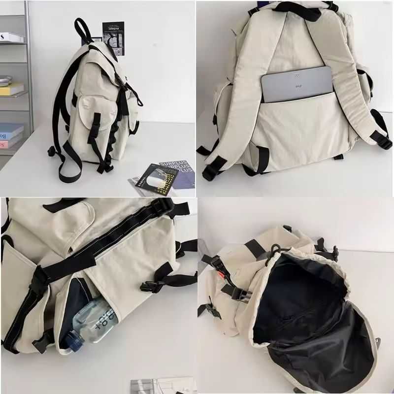 Mochila Preta/ Branca (cabe Macbook de 16")