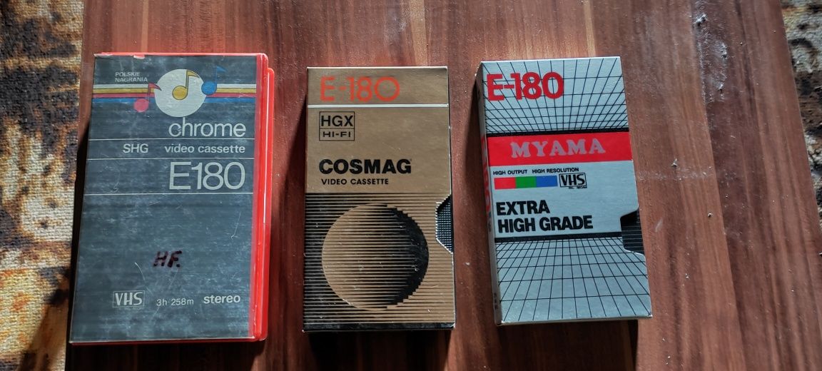 Kasety VHS JVC Hitachi Adachi Cosmag w stanie idealnym/bardzo dobrym