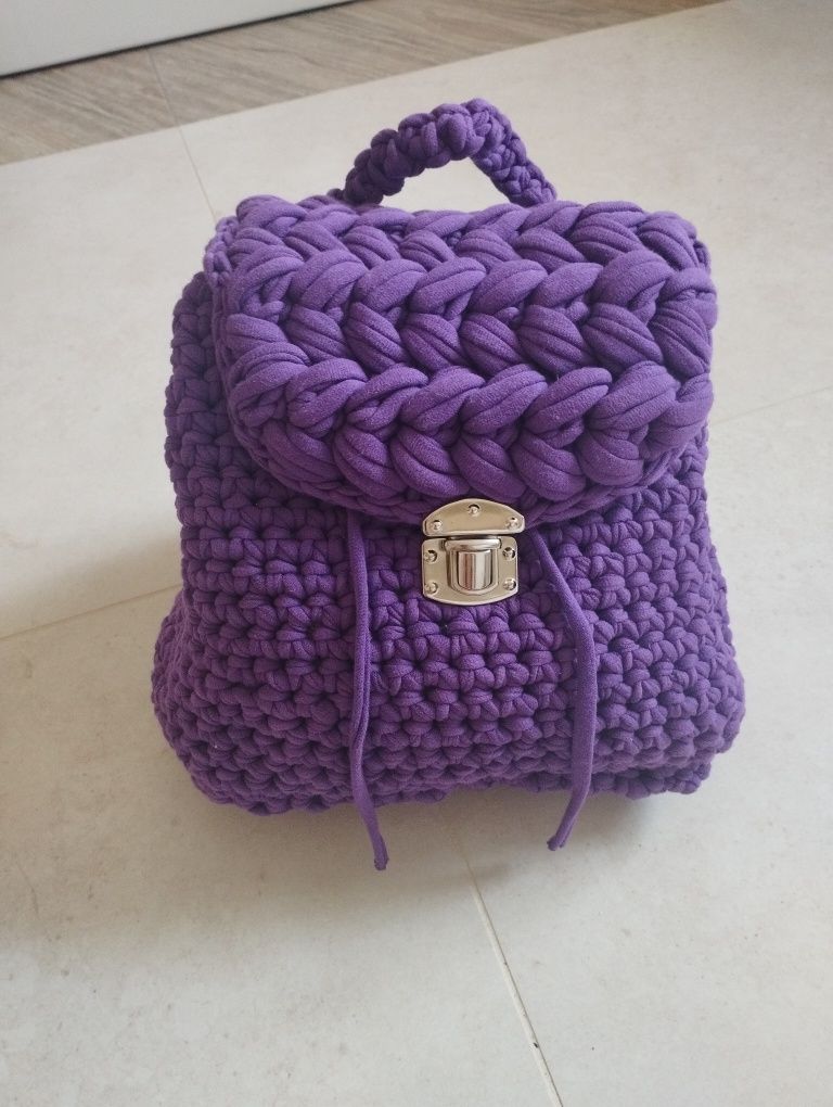 Piękny pleciony makramowy boho plecak