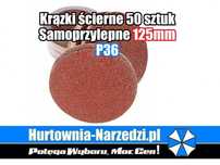 Krążki ścierne na rzep 125mm 50sztuk P36  papier ścierny na rzep 125mm
