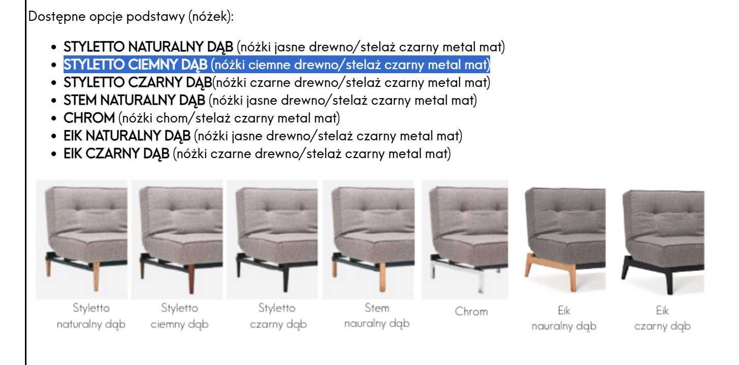 sofa rozkładana Innovation splitback