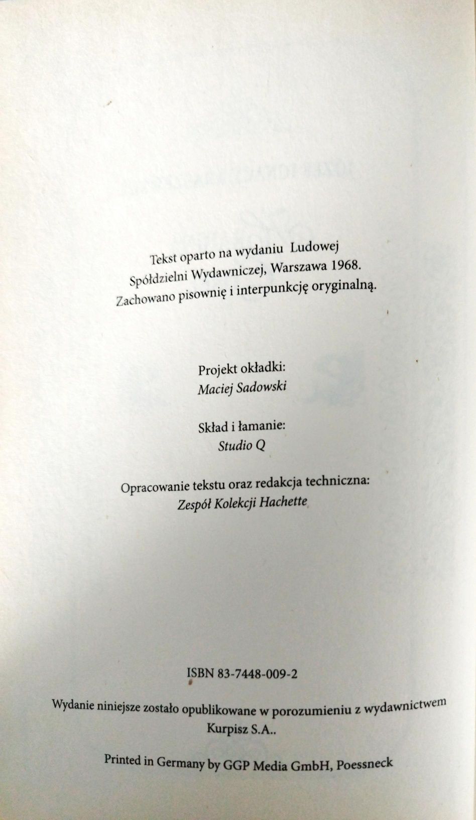 Książka Hrabina Gosel, Józef Ignacy Kraszewski