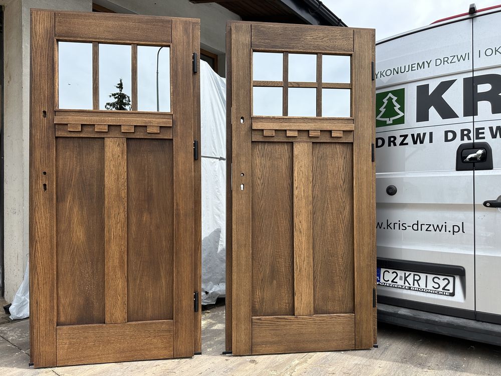 Drzwi wejściowe zewnetrzne OD RĘKI Drewniane Amerykańskie Cała Polska