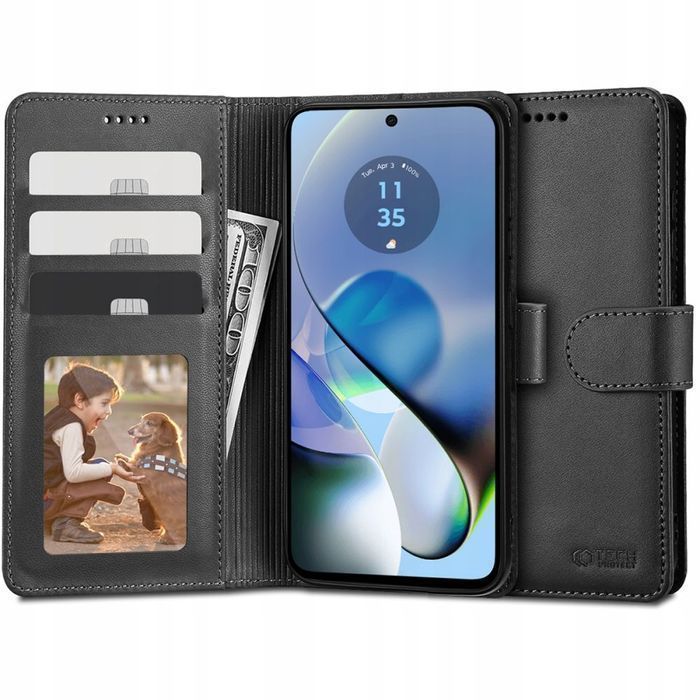 Tech-Protect Wallet Motorola Moto G54 5G / G54 5G Power Edition Black