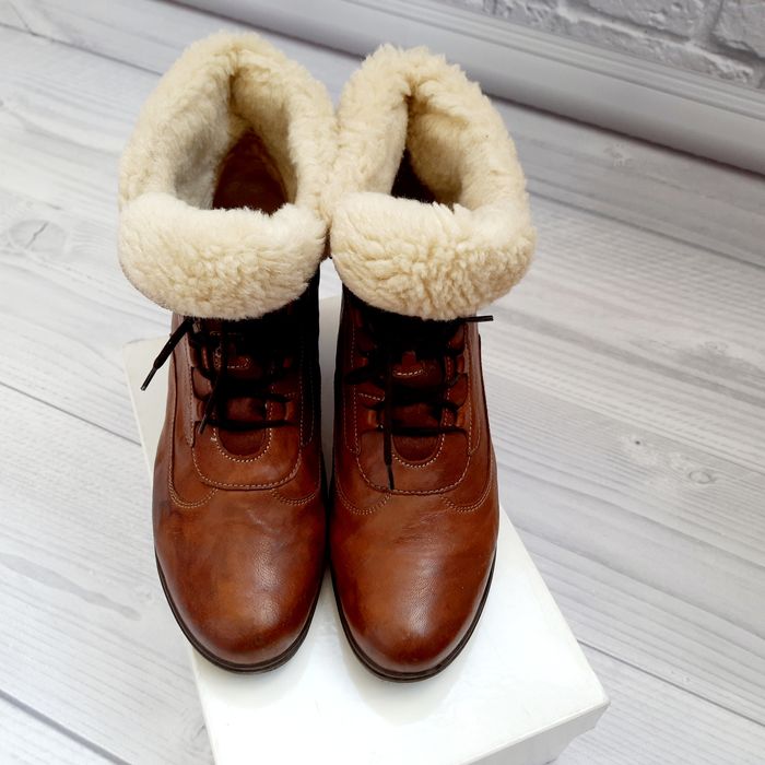 Кожаные зимние ботинки GABOR 41 р. стелька 27 cм на овчине.Португалия.