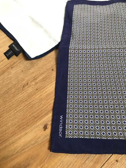 Poszetka, chusteczka do marynarki garnitur Windsor len kwiaty