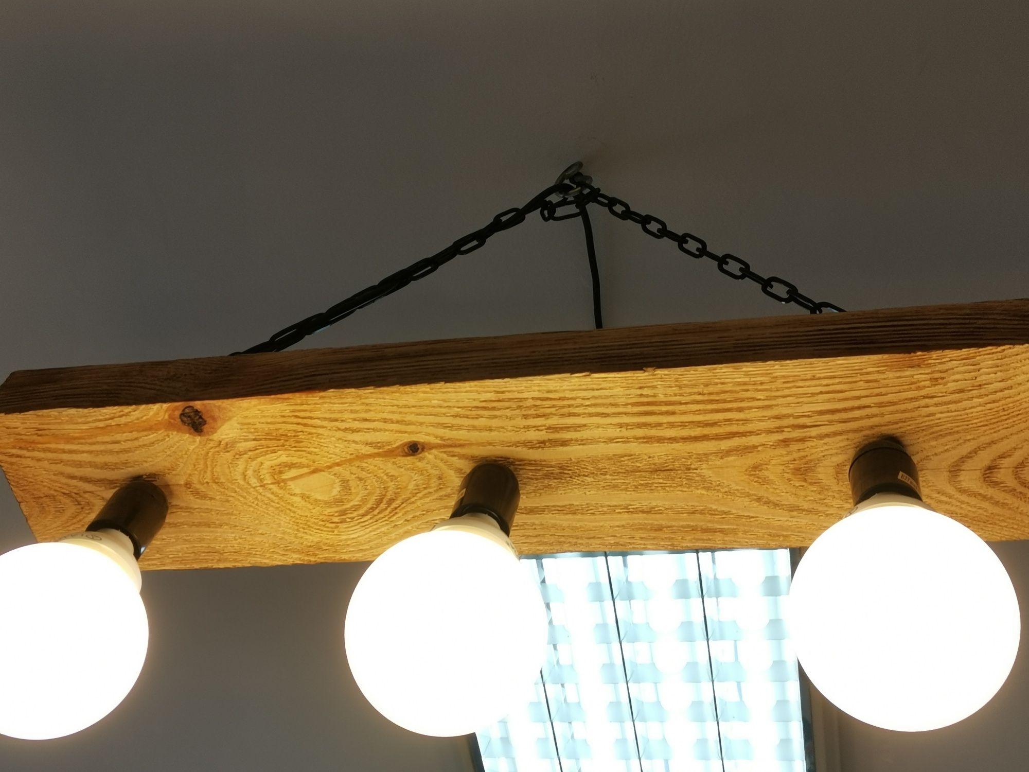 Lampa wisząca Drewniana