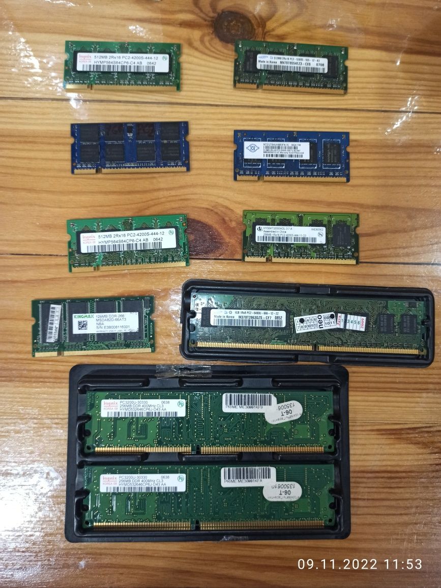 Оперативная память DDR1 DDR2 DDR3