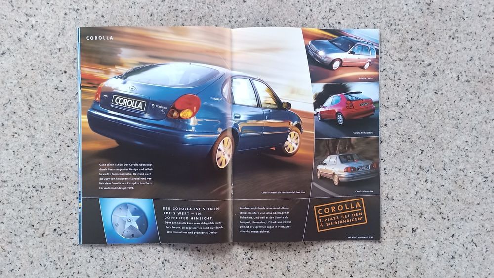 TOYOTA Prius MR2 Land Cruiser i inne. Program modeli 2000 Prospekt
