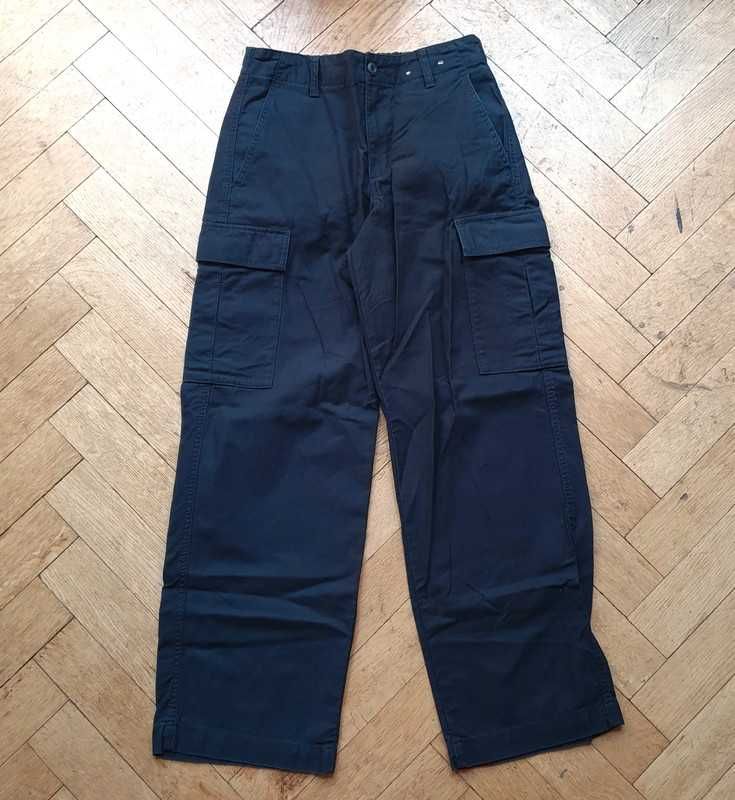 Spodnie uniqlo bojówki cargo czarne joggery